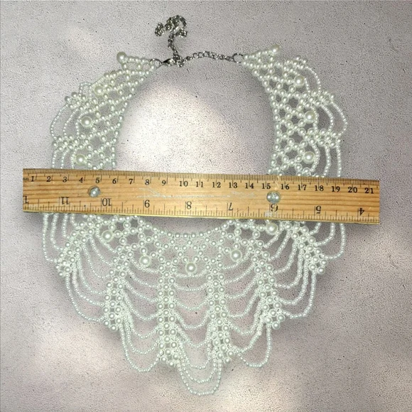 Elegant Faux Pearls Choker Collar Bead Necklace Bohemian Gothic Bridal - Picture 2 of 7